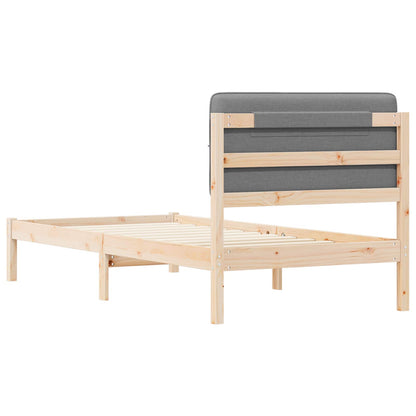 Letto con Testiera Rivestita Grigio chiaro 75 x 190 cm | homemem39