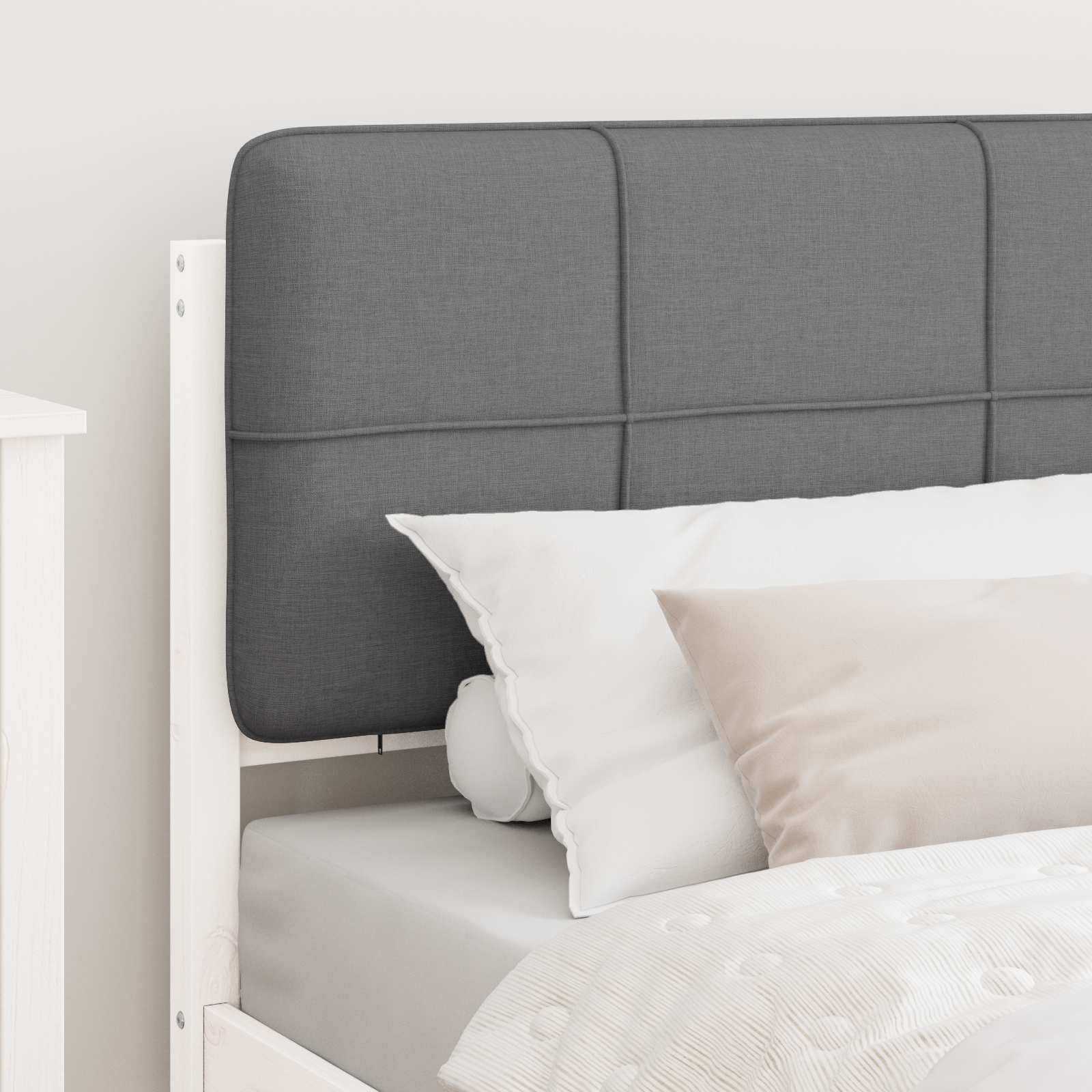 Letto con Testiera Rivestita Grigio chiaro 75 x 190 cm | homemem39