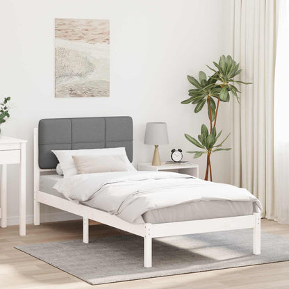 Letto con Testiera Rivestita Grigio chiaro 75 x 190 cm | homemem39