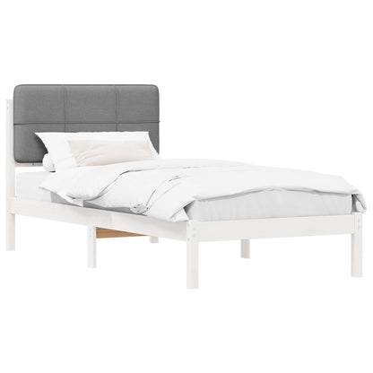 Letto con Testiera Rivestita Grigio chiaro 75 x 190 cm | homemem39