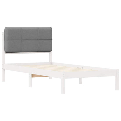 Letto con Testiera Rivestita Grigio chiaro 75 x 190 cm | homemem39