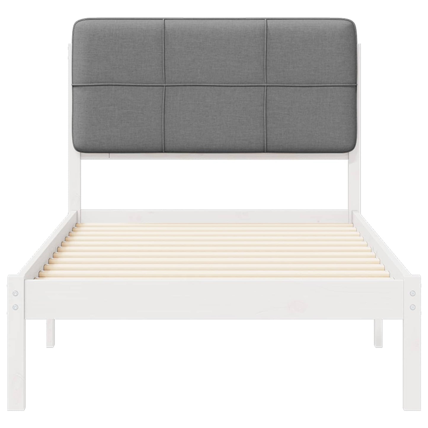 Letto con Testiera Rivestita Grigio chiaro 75 x 190 cm | homemem39