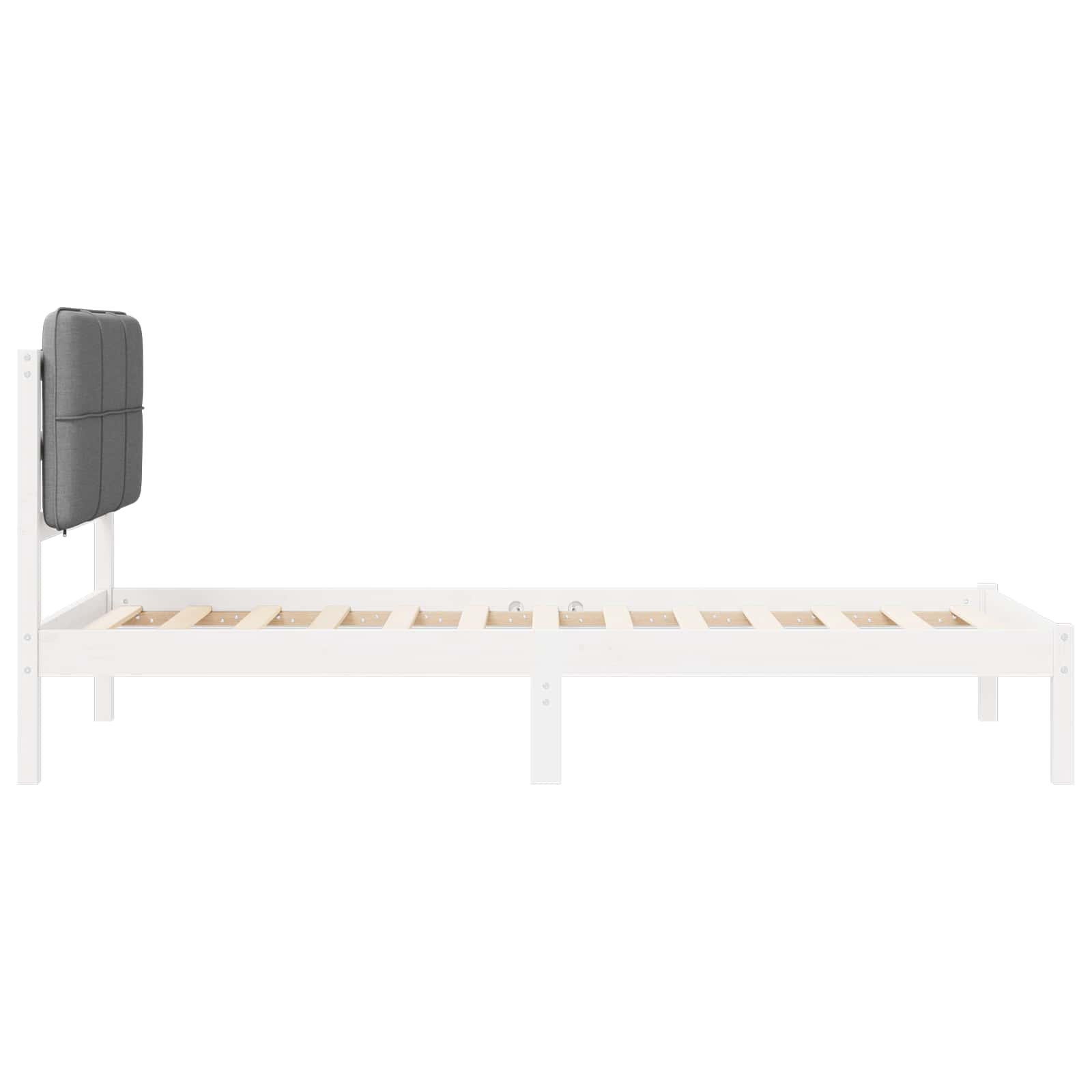 Letto con Testiera Rivestita Grigio chiaro 75 x 190 cm | homemem39