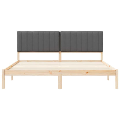 Letto con Testiera Rivestita Grigio scuro 180 x 200 cm