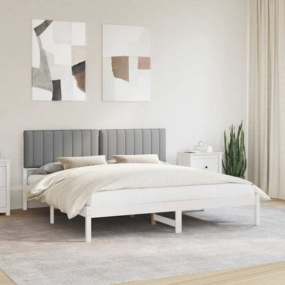 Letto con Testiera Rivestita Grigio chiaro 180 x 200 cm