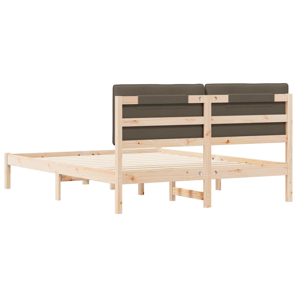 Letto con Testiera Rivestita Talpa 160 x 200 cm Pino massello