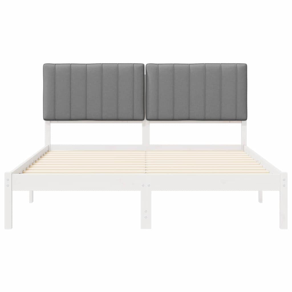 Letto con Testiera Rivestita Grigio chiaro 160 x 200 cm