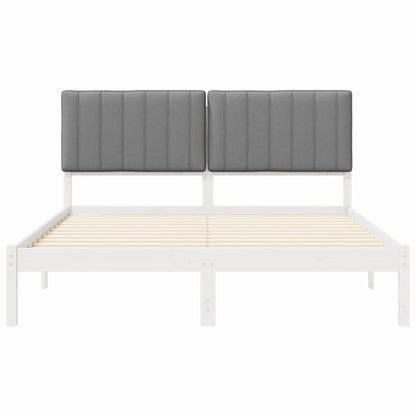 Letto con Testiera Rivestita Grigio chiaro 150 x 200 cm