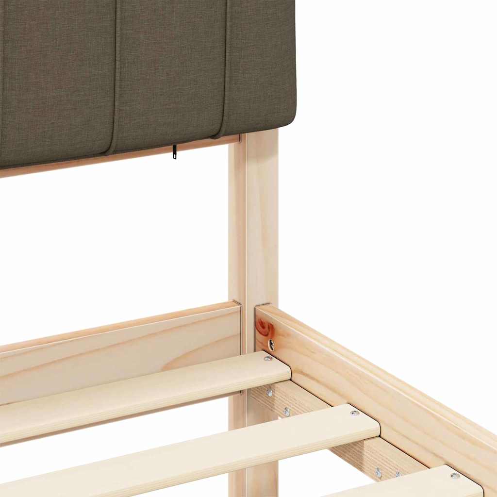 Letto con Testiera Rivestita Talpa 140 x 200 cm Pino massello