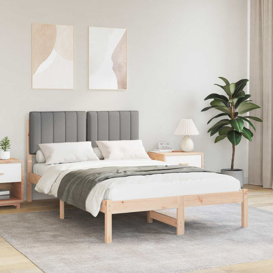 Letto con Testiera Rivestita Grigio Naturale e Chiaro | homemem39