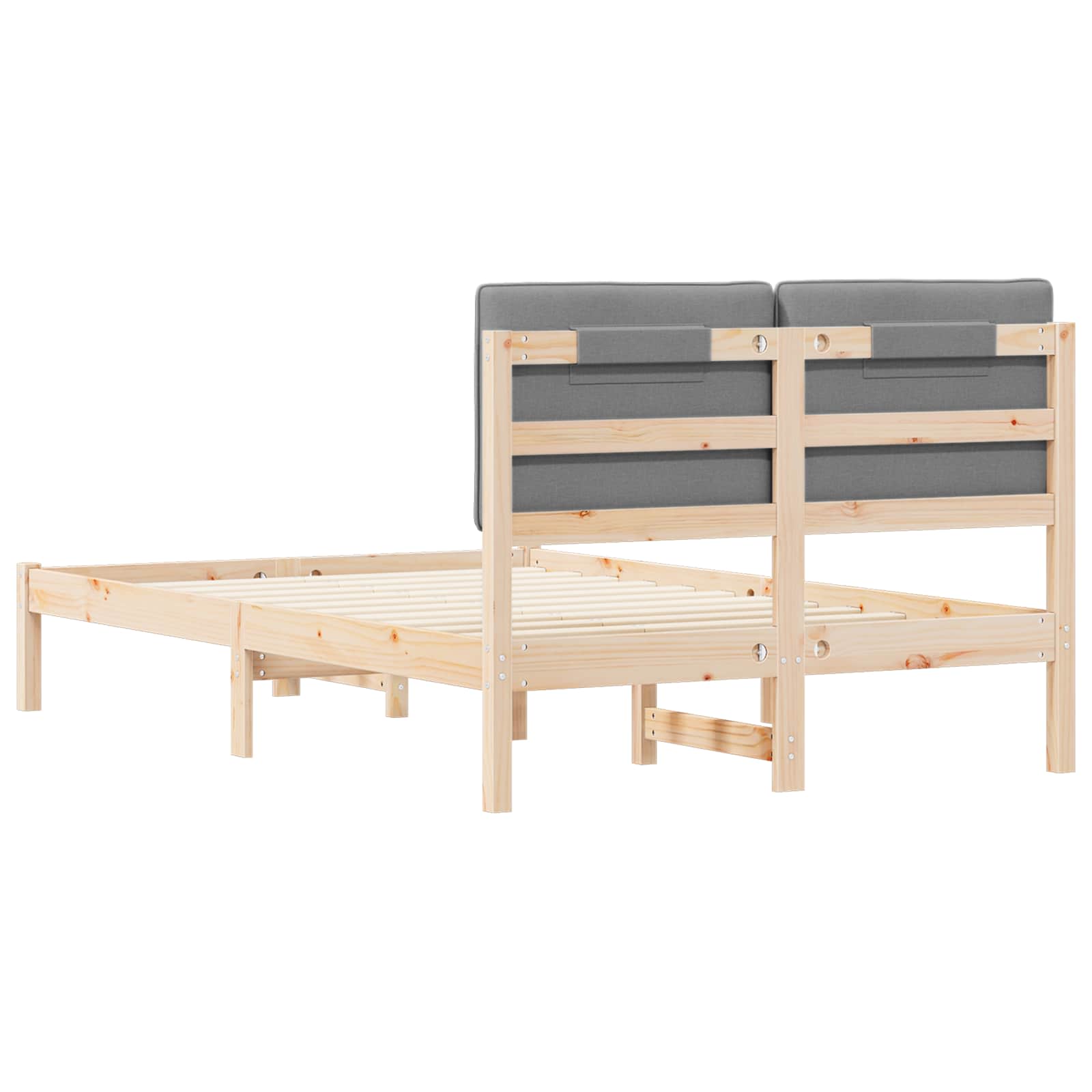 Letto con Testiera Rivestita Grigio Naturale e Chiaro | homemem39