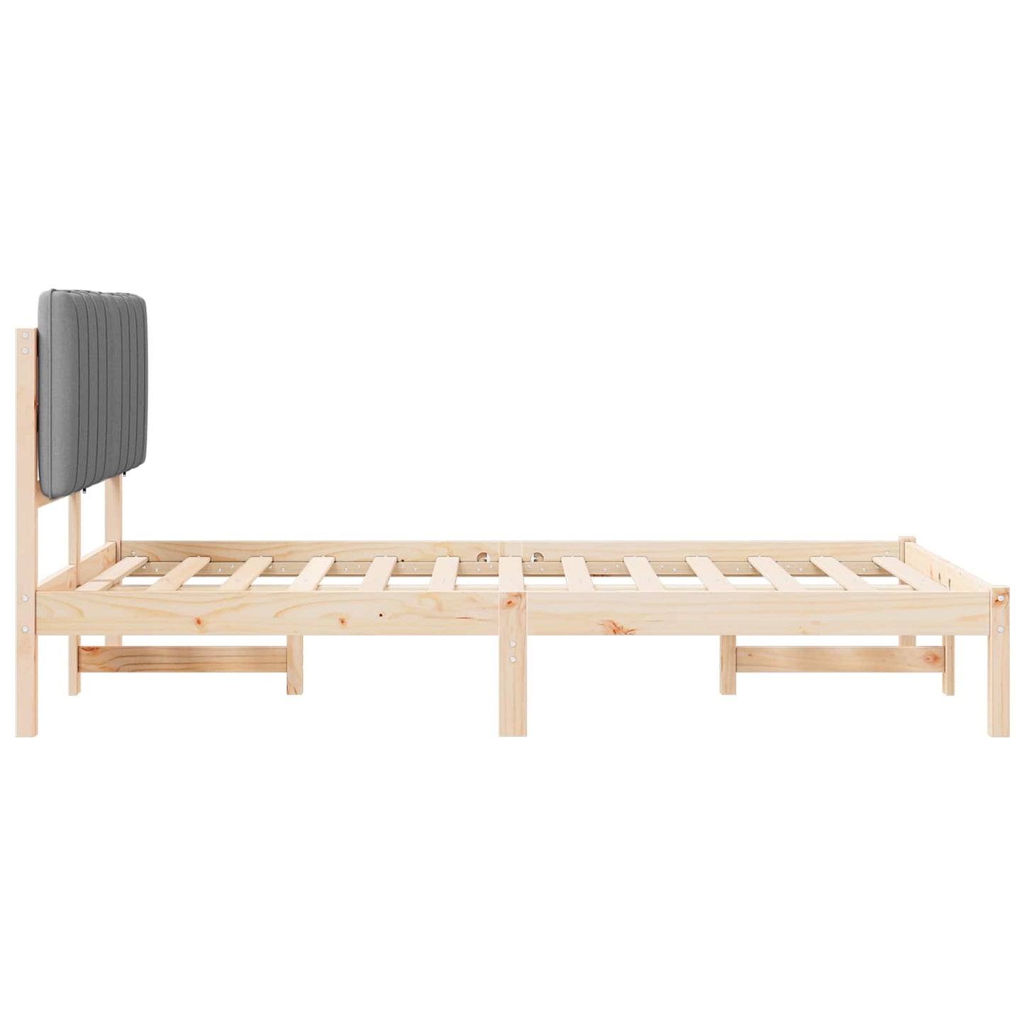 Letto con Testiera Rivestita Grigio Naturale e Chiaro | homemem39
