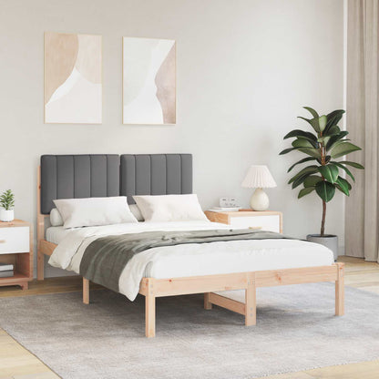 Letto con Testiera Rivestita Grigio Naturale e Scuro | homemem39