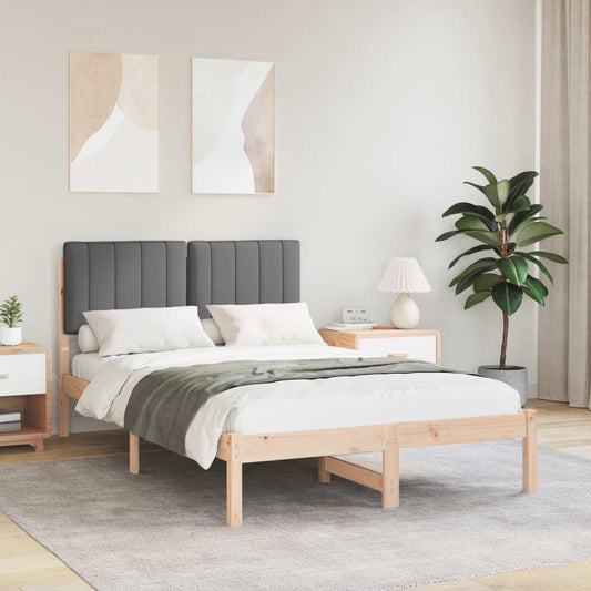 Letto con Testiera Rivestita Grigio Naturale e Scuro | homemem39