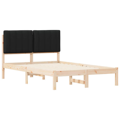 Letto con Testiera Rivestita Naturale e Nero 120 x 200 cm | homemem39
