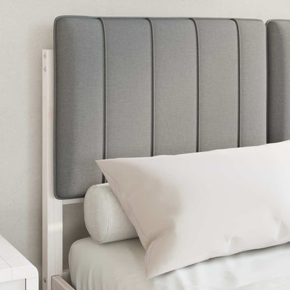 Letto con Testiera Rivestita Bianco e grigio chiaro | homemem39