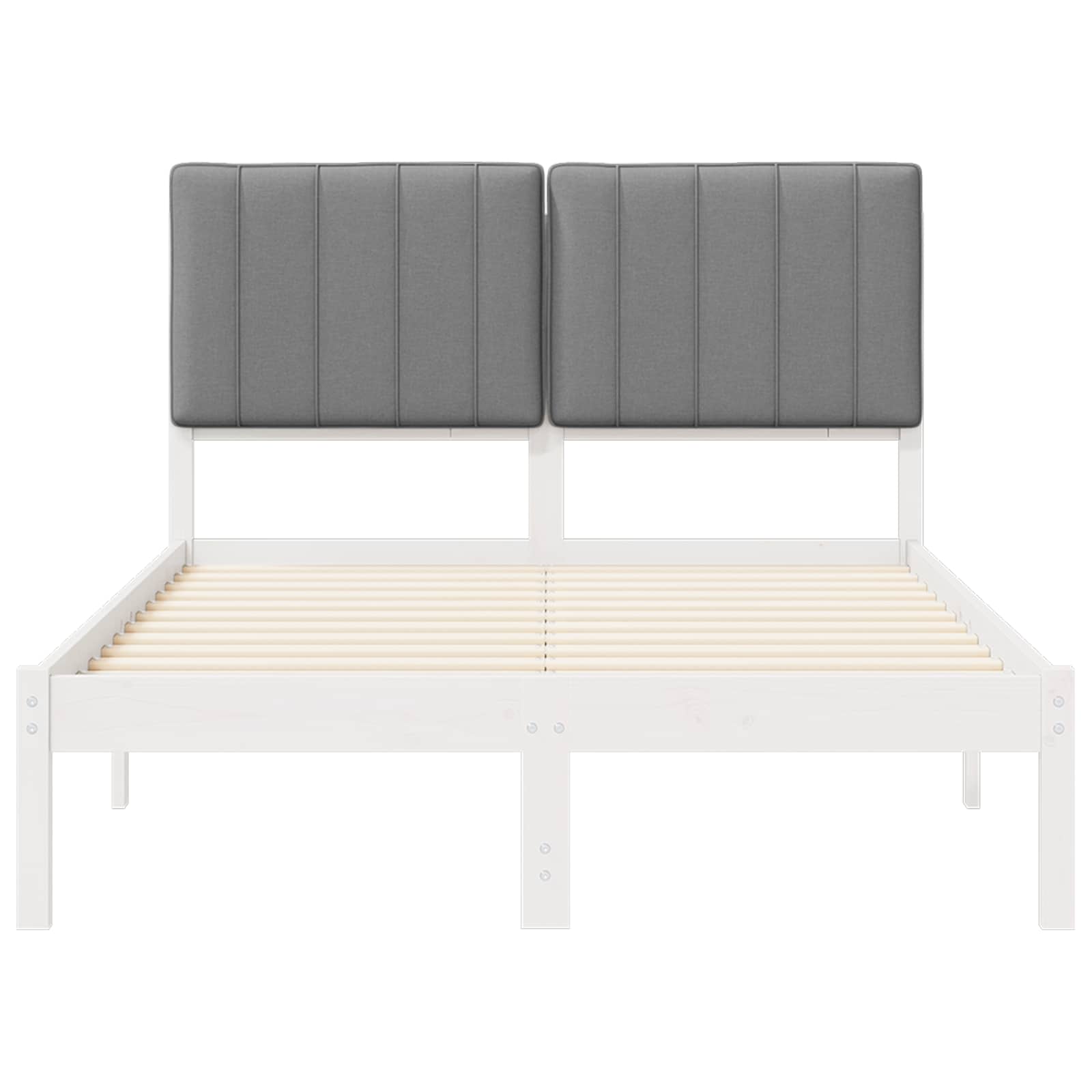 Letto con Testiera Rivestita Bianco e grigio chiaro | homemem39
