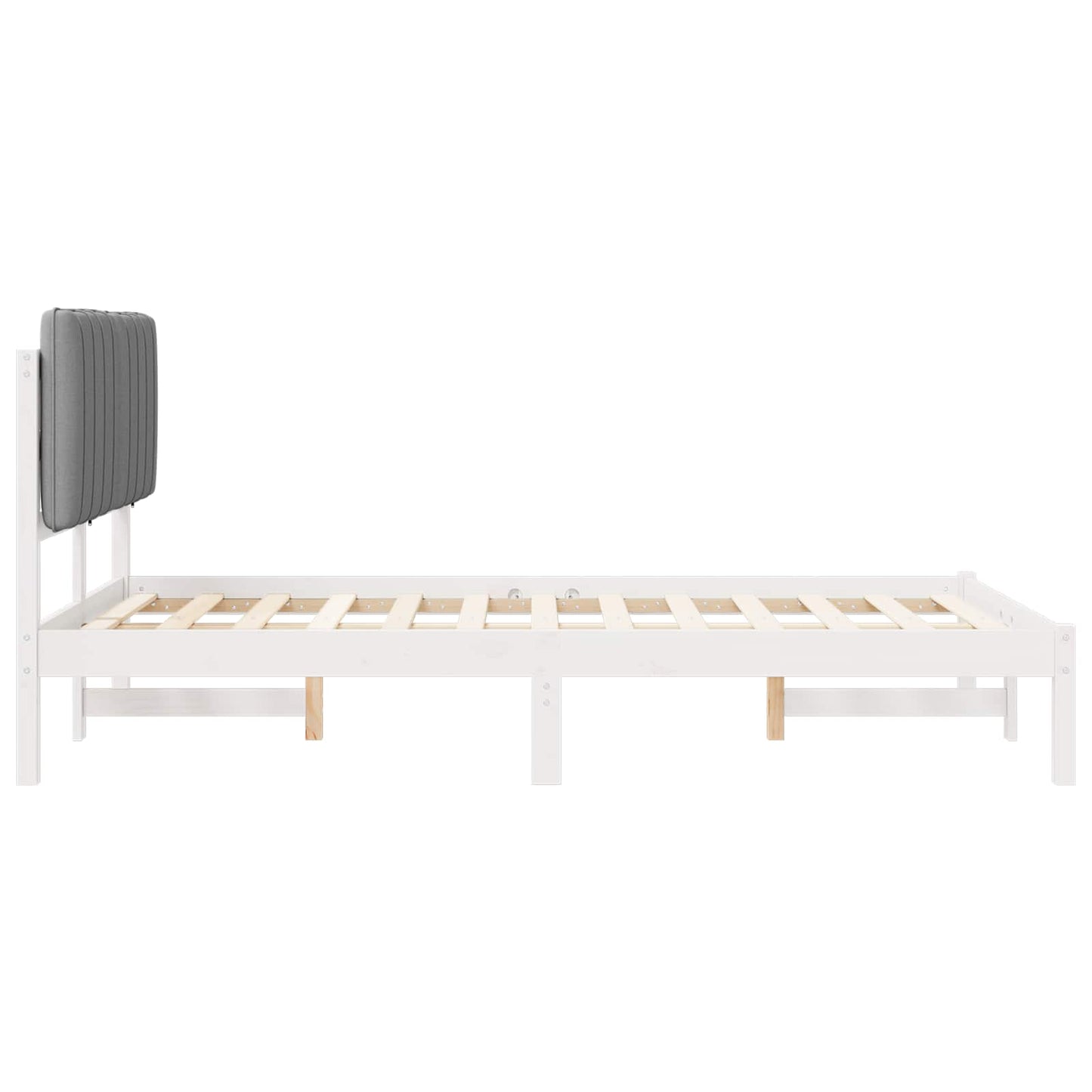 Letto con Testiera Rivestita Bianco e grigio chiaro | homemem39