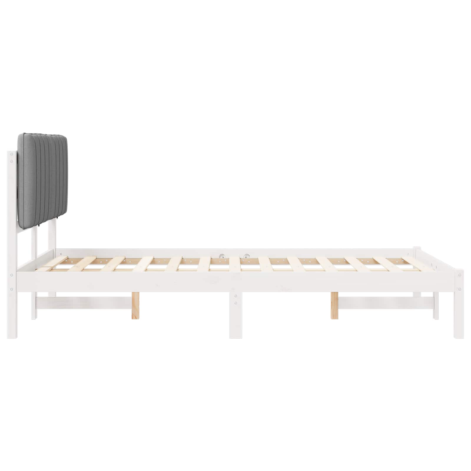Letto con Testiera Rivestita Bianco e grigio chiaro | homemem39