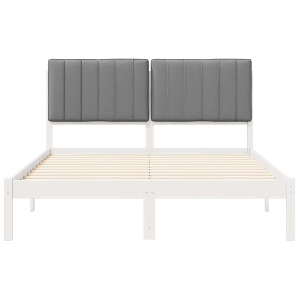 Letto con Testiera Rivestita Grigio chiaro 140 x 190 cm