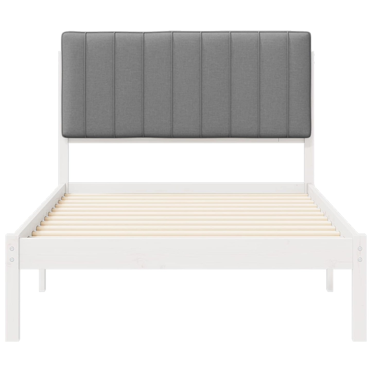 Letto con Testiera Rivestita Grigio chiaro 100 x 200 cm