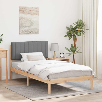 Letto con Testiera Rivestita Grigio Naturale e Chiaro | homemem39