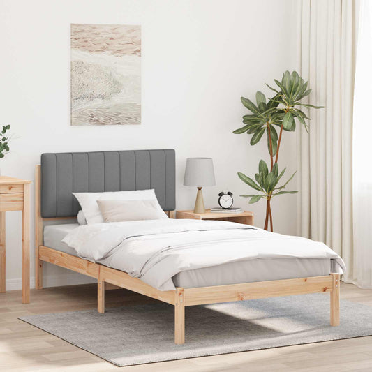 Letto con Testiera Rivestita Grigio Naturale e Chiaro | homemem39