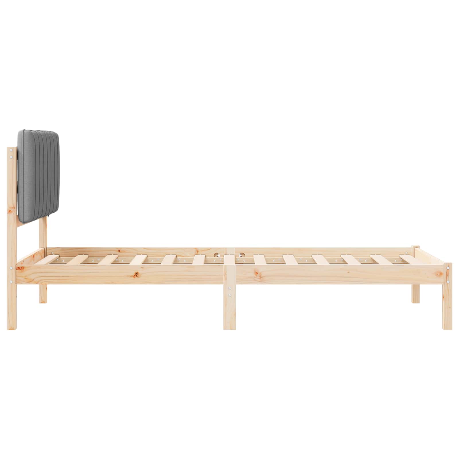 Letto con Testiera Rivestita Grigio Naturale e Chiaro | homemem39