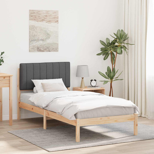 Letto con Testiera Rivestita Grigio Naturale e Scuro | homemem39