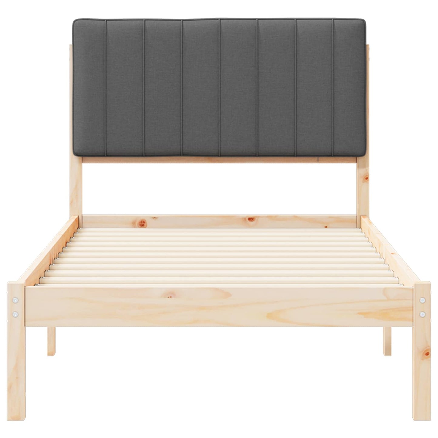 Letto con Testiera Rivestita Grigio Naturale e Scuro | homemem39