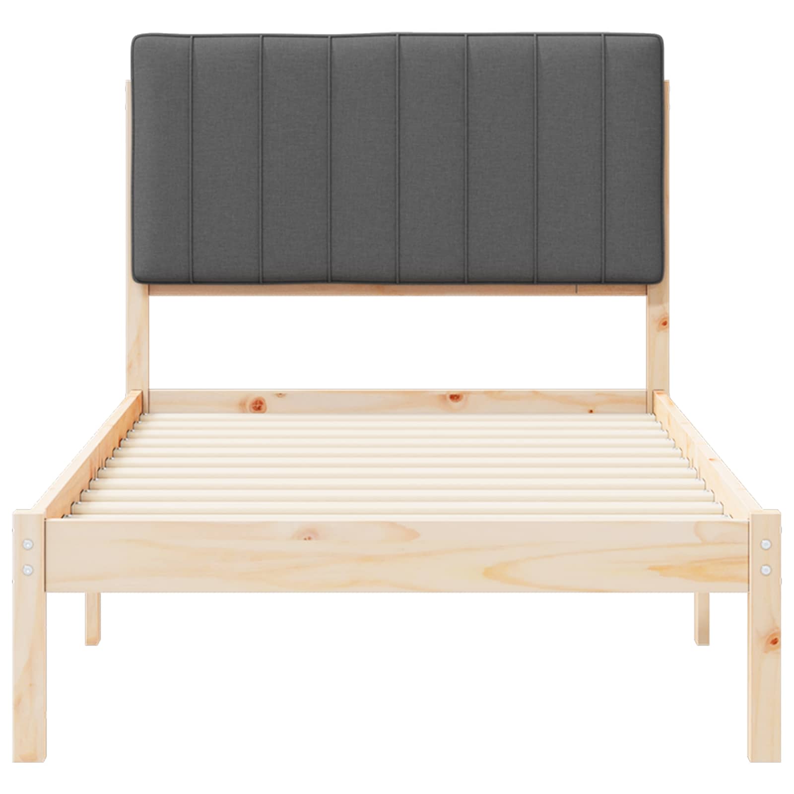 Letto con Testiera Rivestita Grigio Naturale e Scuro | homemem39