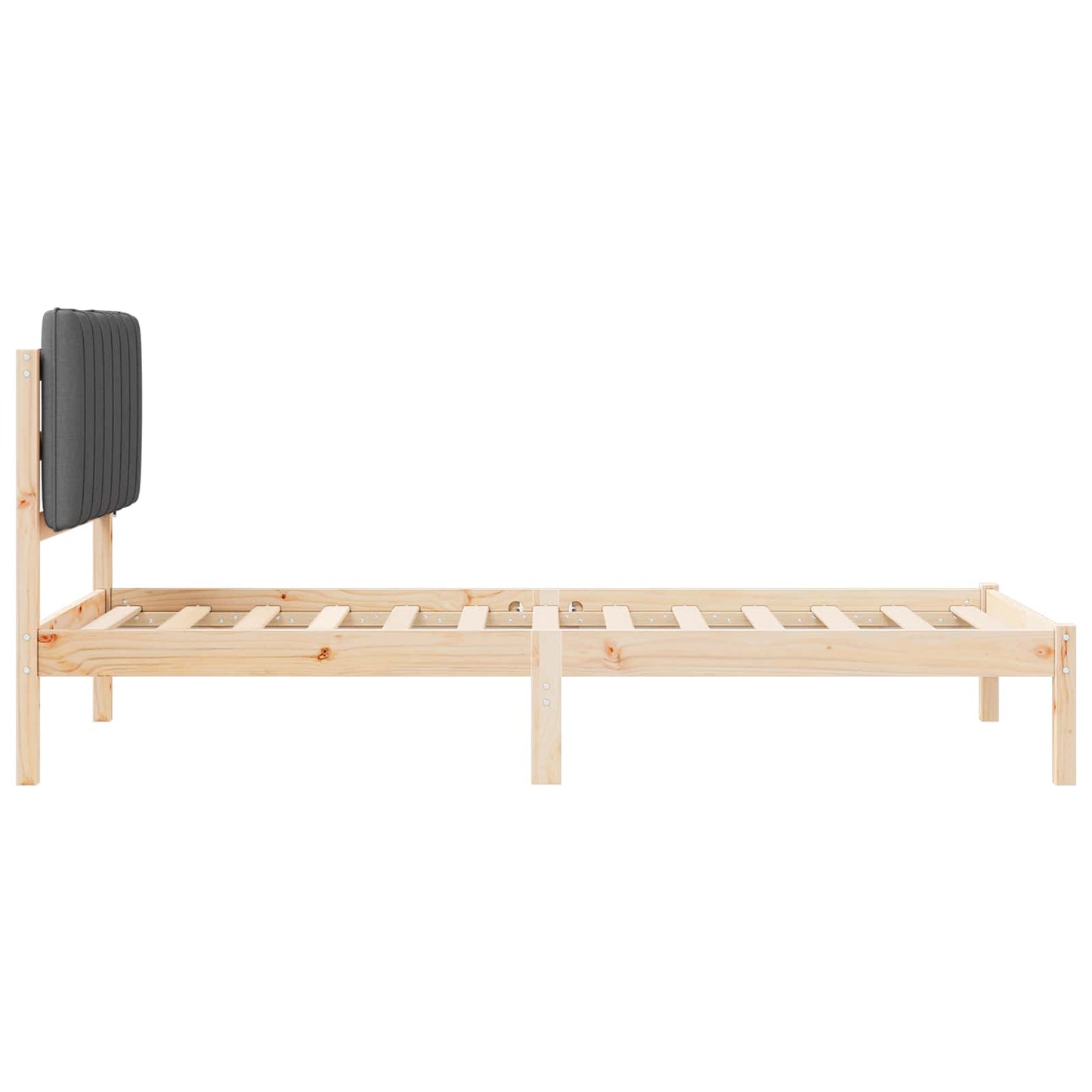 Letto con Testiera Rivestita Grigio Naturale e Scuro | homemem39