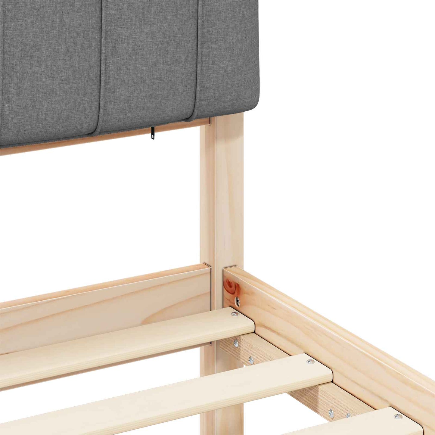 Letto con Testiera Rivestita Grigio chiaro 80 x 200 cm