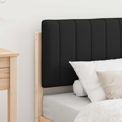 Letto con Testiera Rivestita Nero 80 x 200 cm Pino massello