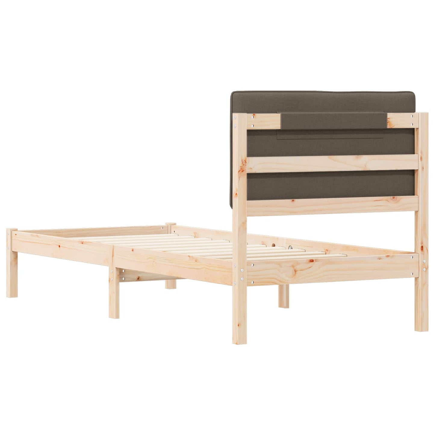 Letto con Testiera Rivestita Talpa 80 x 200 cm Pino massello