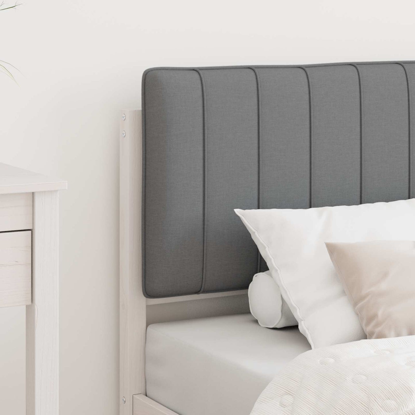 Letto con Testiera Rivestita Grigio chiaro 80 x 200 cm