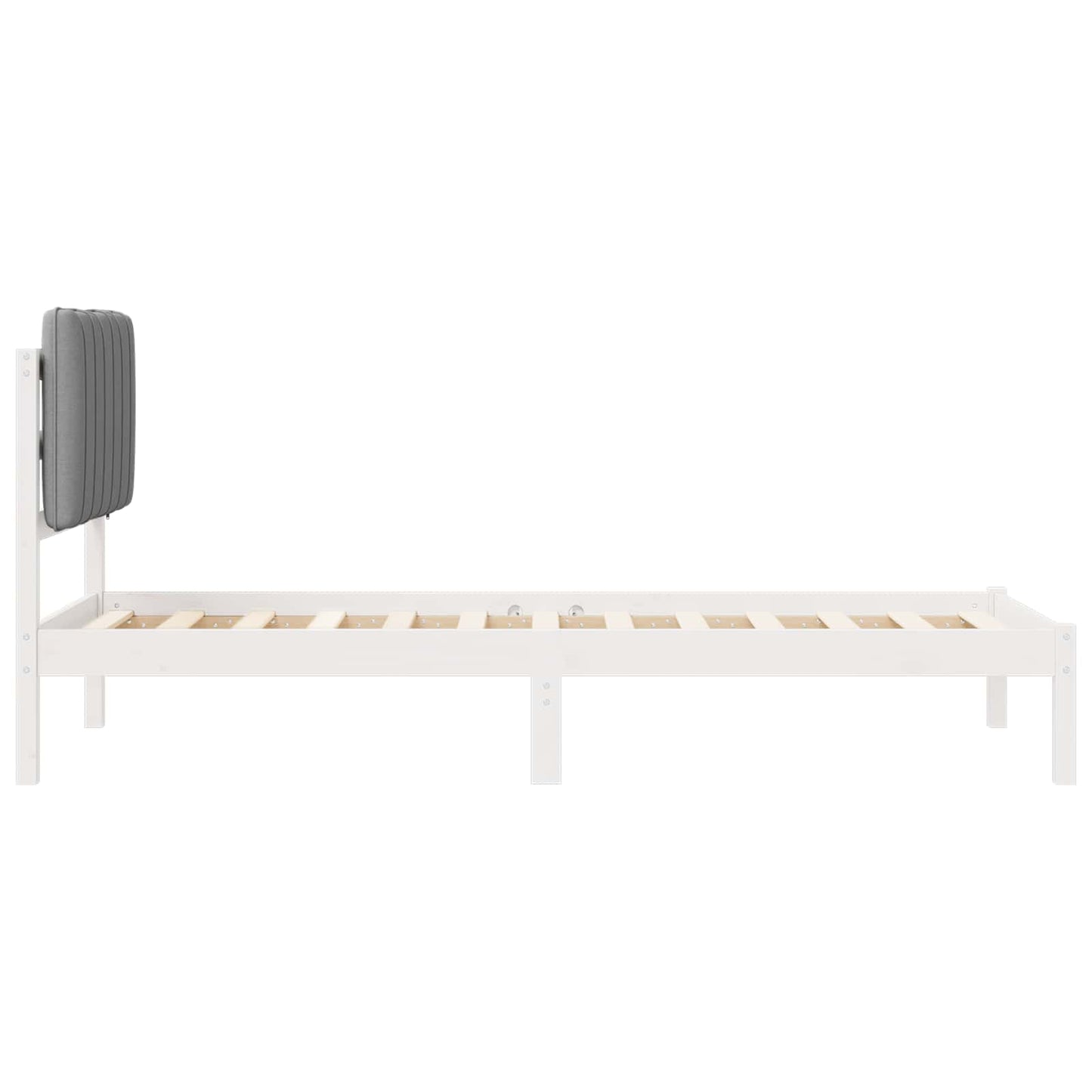 Letto con Testiera Rivestita Grigio chiaro 80 x 200 cm
