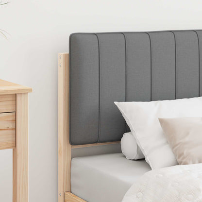 Letto con Testiera Rivestita Grigio chiaro 75 x 190 cm