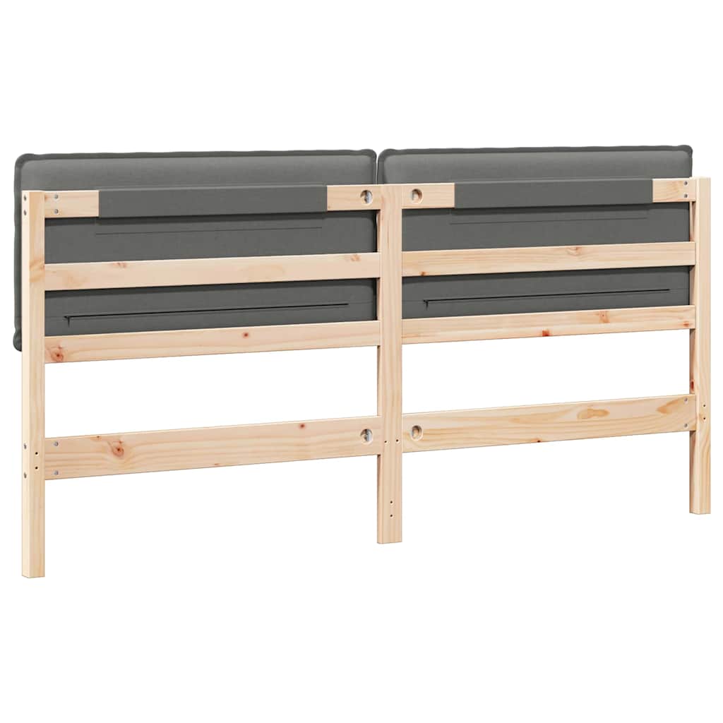 Testiera imbottita con testiera Grigio Naturale e Chiaro 200 cm