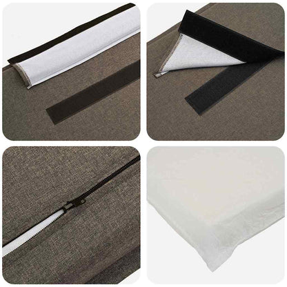 Testiera imbottita con testiera Grigio Naturale e Chiaro 200 cm