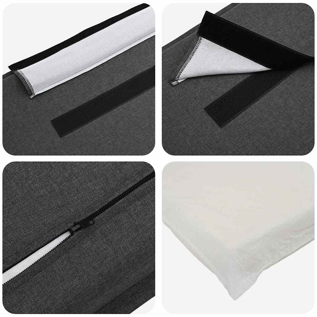 Testiera imbottita Grigio Naturale e Scuro 180 cm Pino massello