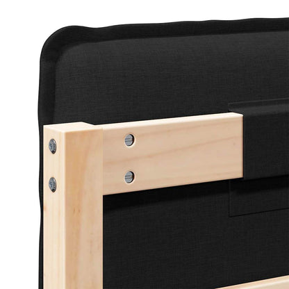 Testiera imbottita Naturale e Nero 150 cm Pino massello