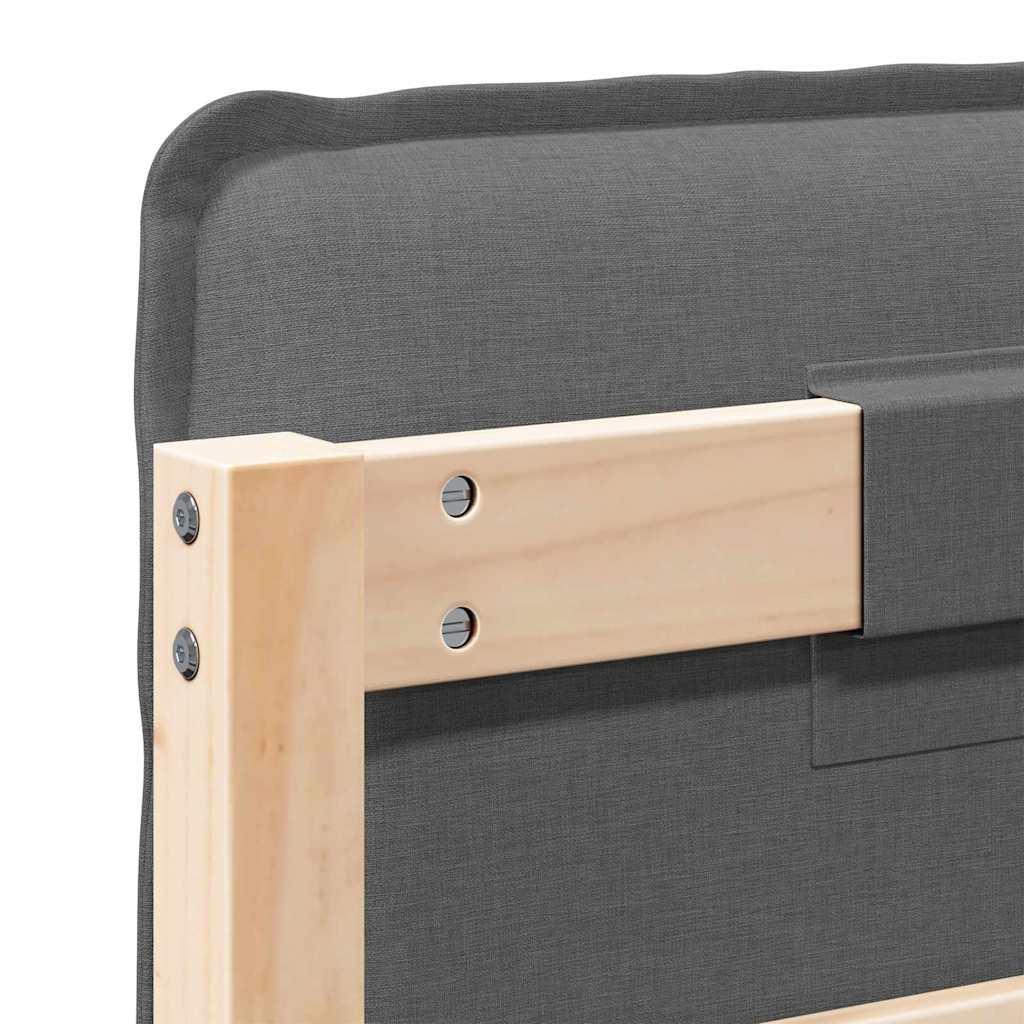 Testiera imbottita con testiera Grigio Naturale e Chiaro 140 cm