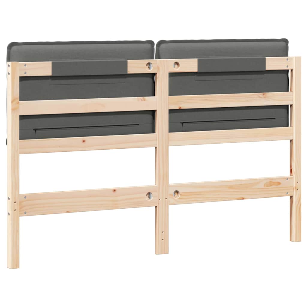 Testiera imbottita con testiera Grigio Naturale e Chiaro 140 cm