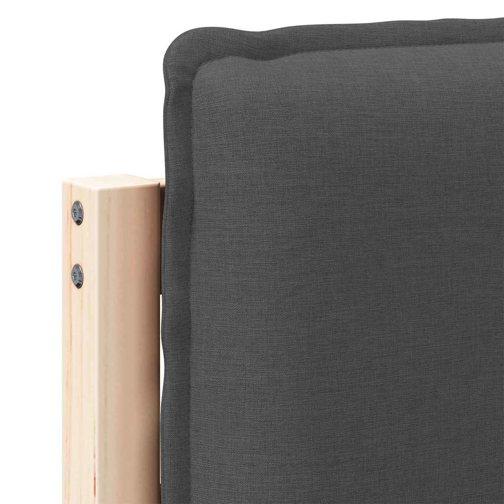 Testiera imbottita Grigio Naturale e Scuro 140 cm Pino massello