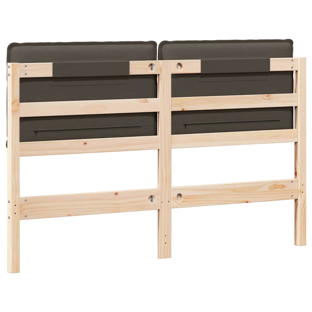 Testiera imbottita con testiera Grigio Naturale e Chiaro 140 cm