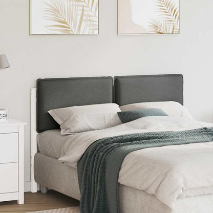 Testiera imbottita Bianco e grigio chiaro 140 cm Pino massello