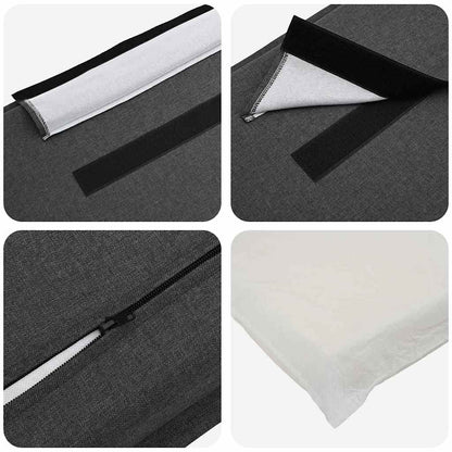 Testiera imbottita Grigio Naturale e Scuro 135 cm Pino massello