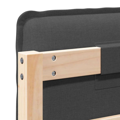 Testiera imbottita Grigio Naturale e Scuro 135 cm Pino massello