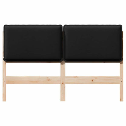 Testiera imbottita Naturale e Nero 135 cm Pino massello | homemem39